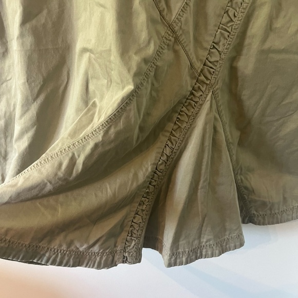 kaki maxi baggy skirt with asymmetrical stitching - Picture 5 of 5